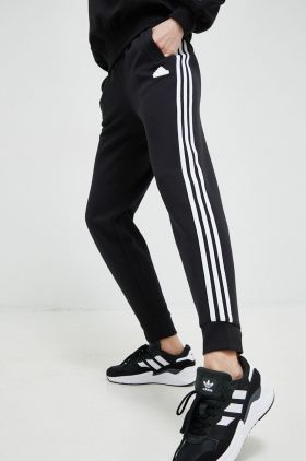 adidas pantaloni de trening culoarea negru, cu imprimeu