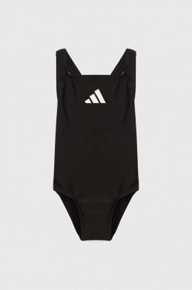 adidas Performance costum de baie dintr-o bucată pentru copii 3 BARS SOL ST culoarea negru