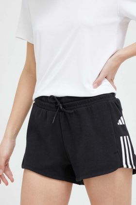 adidas Performance pantaloni scurți de antrenament Training Essentials culoarea negru, cu imprimeu, medium waist