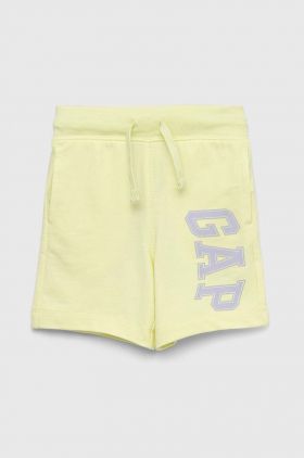 GAP pantaloni scurti copii culoarea galben, talie reglabila