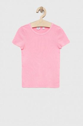 GAP tricou de bumbac pentru copii culoarea roz