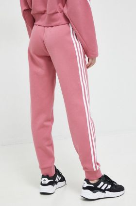 adidas pantaloni de trening culoarea roz, cu imprimeu