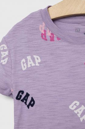 GAP tricou de bumbac pentru copii culoarea violet