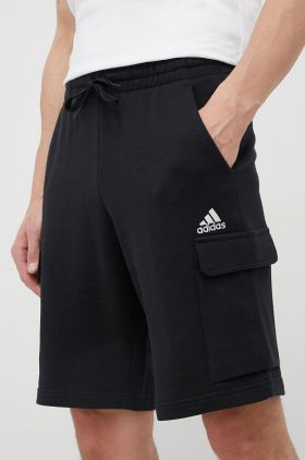 adidas pantaloni scurți din bumbac culoarea negru HA4338