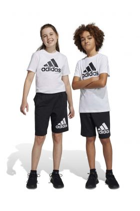 adidas pantaloni scurți din bumbac pentru copii U BL culoarea negru, talie reglabila