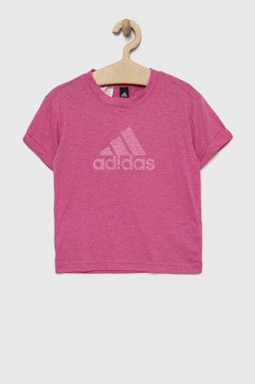 adidas tricou copii G FI BL culoarea violet