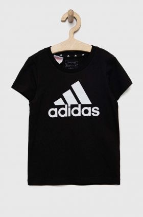 adidas tricou de bumbac pentru copii G BL culoarea negru