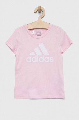 adidas tricou de bumbac pentru copii G BL culoarea roz