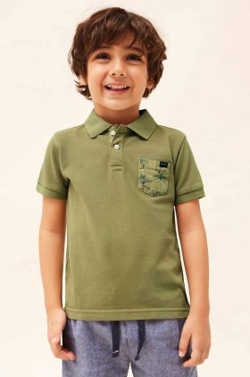 Mayoral tricou polo copii culoarea verde, modelator