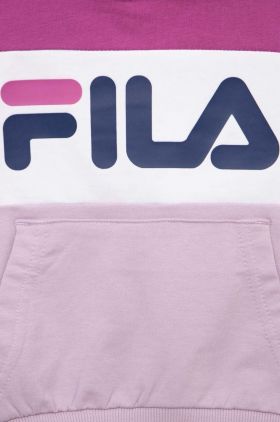 Fila bluza copii culoarea violet, cu glugă, cu imprimeu