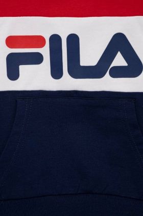 Fila bluza copii culoarea albastru marin, cu glugă, cu imprimeu