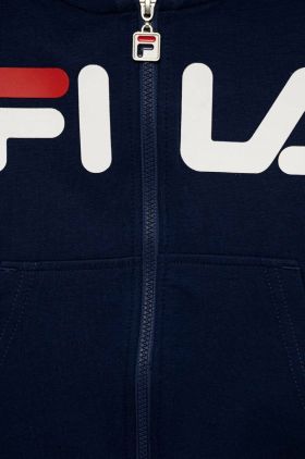 Fila bluza copii culoarea albastru marin, cu glugă, cu imprimeu