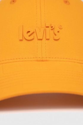 Levi's sapca culoarea portocaliu, neted