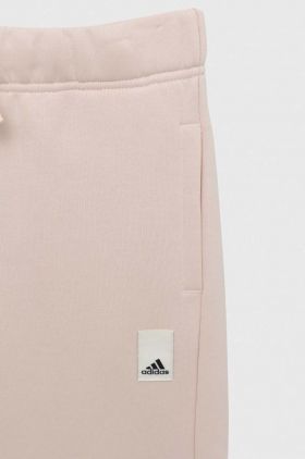 adidas pantaloni de trening pentru copii culoarea bej, neted