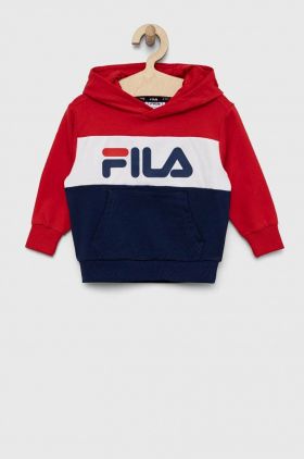 Fila bluza copii culoarea albastru marin, cu glugă, cu imprimeu