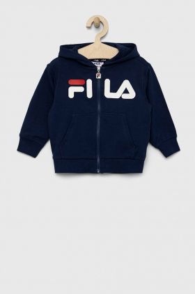 Fila bluza copii culoarea albastru marin, cu glugă, cu imprimeu