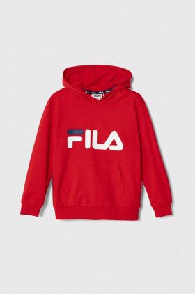 Fila bluza copii culoarea rosu, cu glugă, cu imprimeu