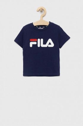 Fila tricou de bumbac pentru copii culoarea albastru marin, cu imprimeu