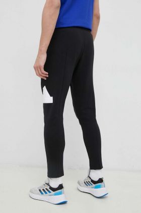 adidas pantaloni de trening culoarea negru, cu imprimeu