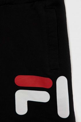 Fila pantaloni scurti copii culoarea negru, cu imprimeu, talie reglabila