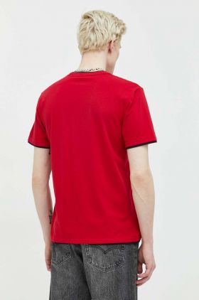 Hollister Co. tricou din bumbac culoarea rosu, cu imprimeu