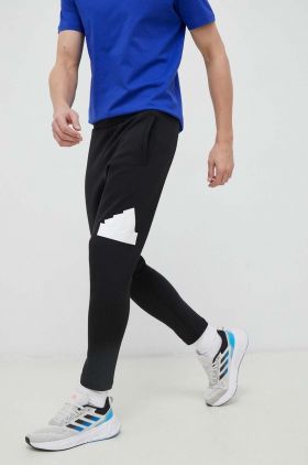 adidas pantaloni de trening culoarea negru, cu imprimeu