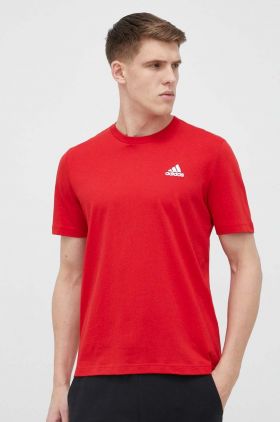 adidas tricou din bumbac culoarea rosu, neted