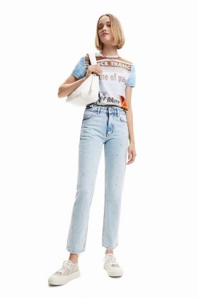 Desigual jeansi femei high waist