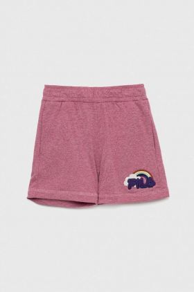 Fila pantaloni scurti copii culoarea violet, cu imprimeu, talie reglabila