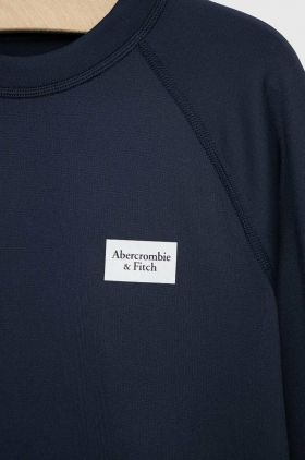 Abercrombie & Fitch longsleeve de baie pentru copii culoarea albastru marin