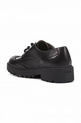 Geox pantofi de piele J CASEY GIRL femei, culoarea negru, cu toc plat, J6420N 00085 C9999