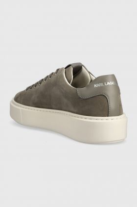 Karl Lagerfeld sneakers din piele intoarsă MAXI KUP culoarea gri