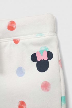 GAP pantaloni de trening pentru copii x Disney culoarea alb, cu imprimeu