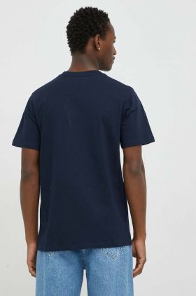 Les Deux tricou din bumbac culoarea albastru marin, cu imprimeu