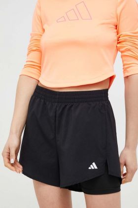 adidas Performance pantaloni scurți de antrenament culoarea negru, uni, high waist HN1044