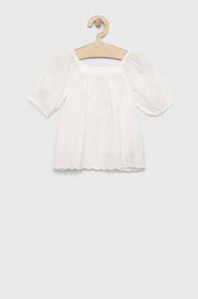 GAP bluza de bumbac pentru copii culoarea alb, neted