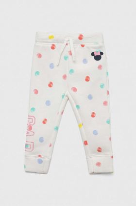 GAP pantaloni de trening pentru copii x Disney culoarea alb, cu imprimeu