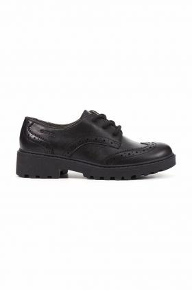 Geox pantofi de piele J CASEY GIRL femei, culoarea negru, cu toc plat, J6420N 00085 C9999