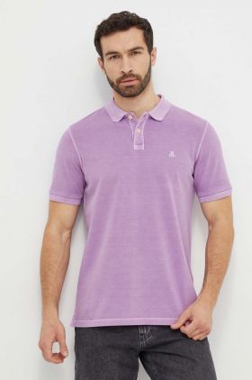 Marc O'Polo polo de bumbac culoarea violet, neted