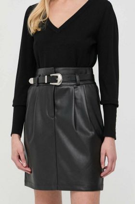 Morgan fusta culoarea negru, mini, drept