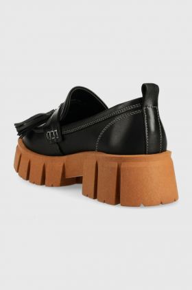 Marc O'Polo mocasini de piele femei, culoarea negru, cu toc plat, 30117363202105 LL2M3059