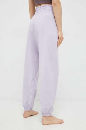 adidas Performance pantaloni de yoga Studio culoarea violet, neted