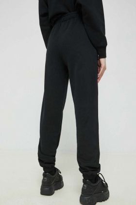 HUGO pantaloni de trening din bumbac culoarea negru, cu imprimeu