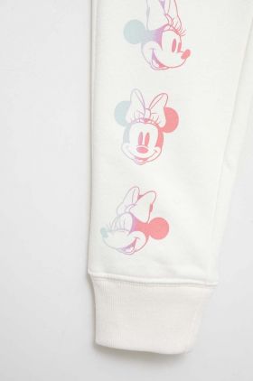 GAP pantaloni de trening pentru copii x Disney culoarea alb, cu imprimeu