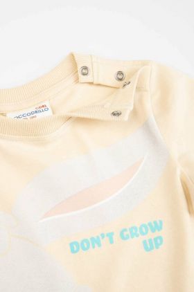 Coccodrillo tricou bebe culoarea bej, cu imprimeu