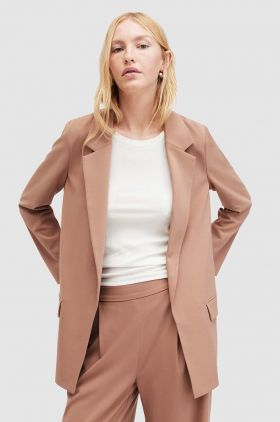 AllSaints sacou culoarea maro, desfacut, neted