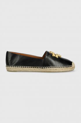 Tory Burch espadrile de piele Eleanor Espadrille culoarea negru, 86567