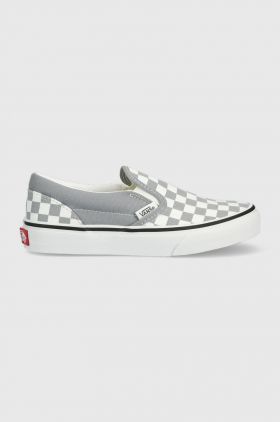 Vans tenisi copii UY Classic Slip On CTHR CHBD TRDWN culoarea gri