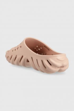 Crocs papuci ECHO SLIDE femei, culoarea roz, cu platforma, 208170 208170.6TY-6TY