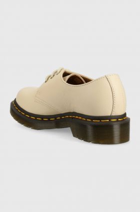 Dr. Martens pantofi de piele 1461 femei, culoarea bej, cu platformă DM24256292